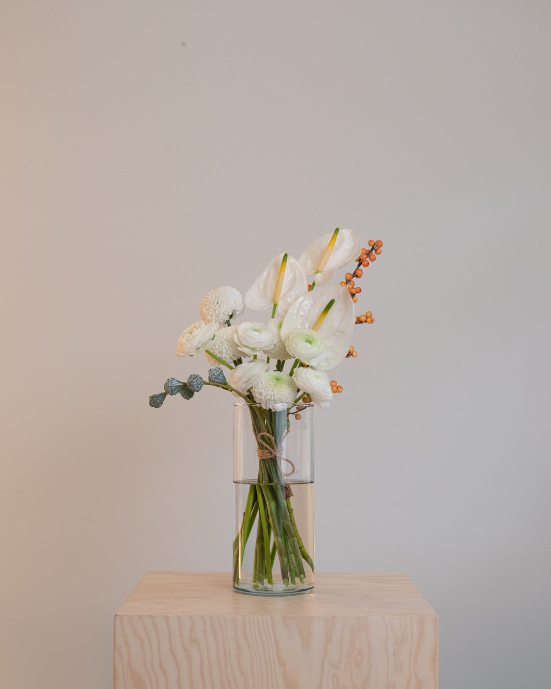winter bouquet on a pedestal  